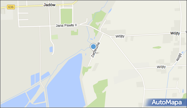 Jadów, Zarzeczna, mapa Jadów