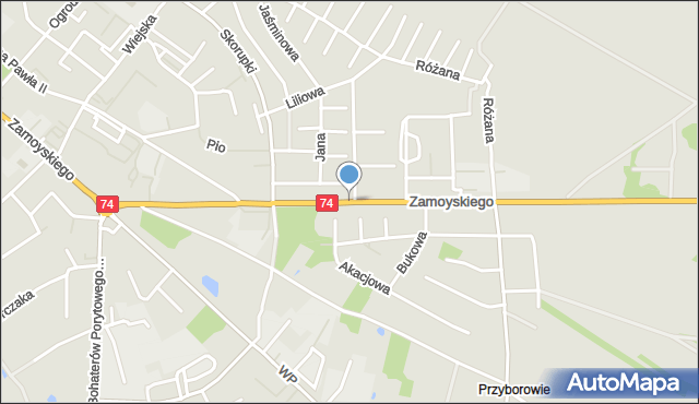 Janów Lubelski, Zamoyskiego Jana, hetm., mapa Janów Lubelski