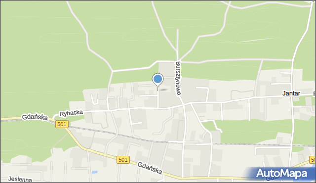 Jantar, Zakole, mapa Jantar