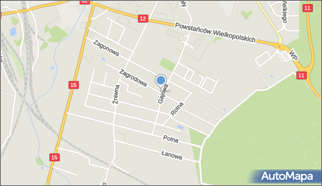 Jarocin, Zagrodowa, mapa Jarocin