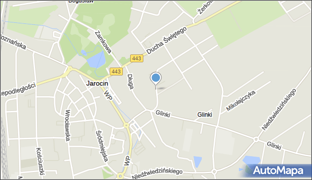 Jarocin, Zapłocie, mapa Jarocin