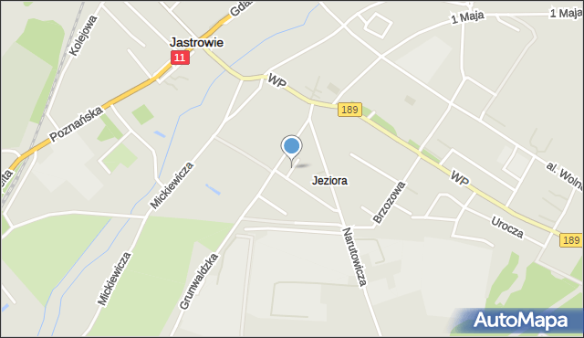 Jastrowie, Zaułek Świętojański, mapa Jastrowie