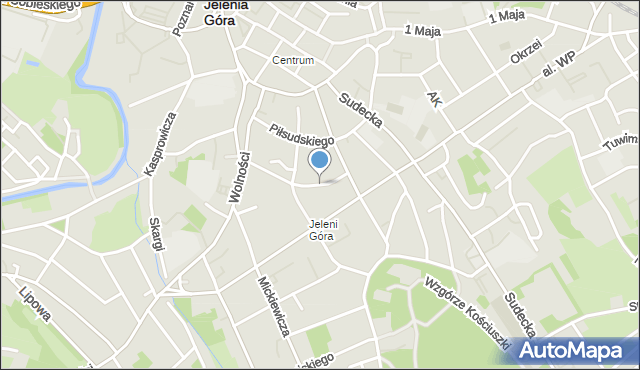 Jelenia Góra, Zamenhofa Ludwika, dr., mapa Jelenia Góra