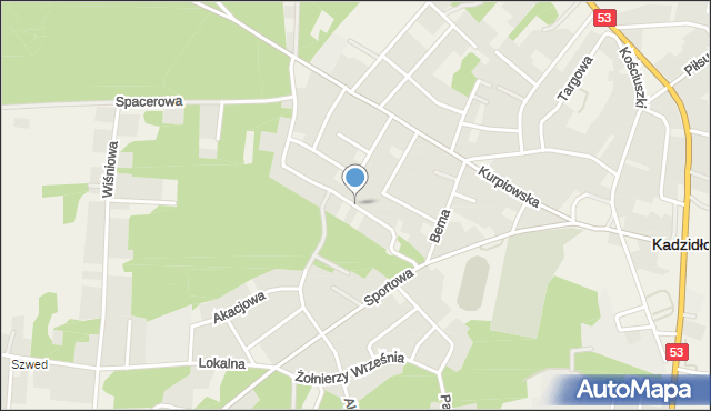 Kadzidło, Zawadzkiego-Zośki Tadeusza, mapa Kadzidło