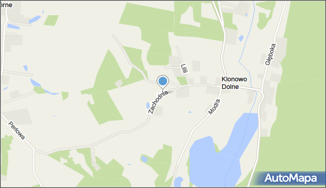 Klonowo Dolne, Zachodnia, mapa Klonowo Dolne