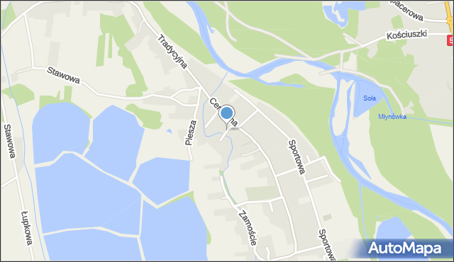 Kobiernice, Zakosik, mapa Kobiernice