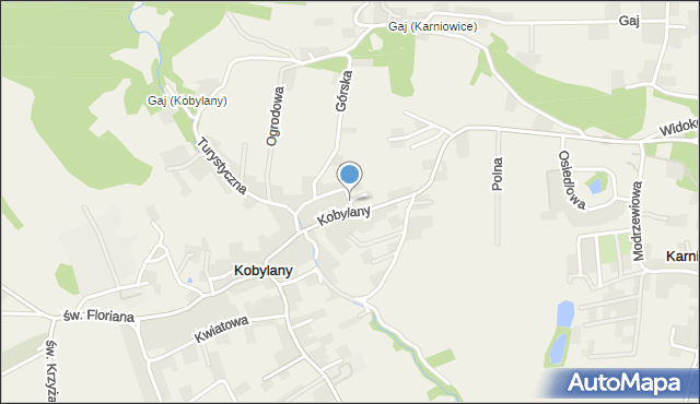 Kobylany gmina Zabierzów, Zakątek, mapa Kobylany gmina Zabierzów