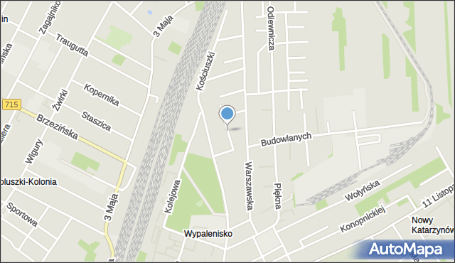 Koluszki, Zawiła, mapa Koluszki