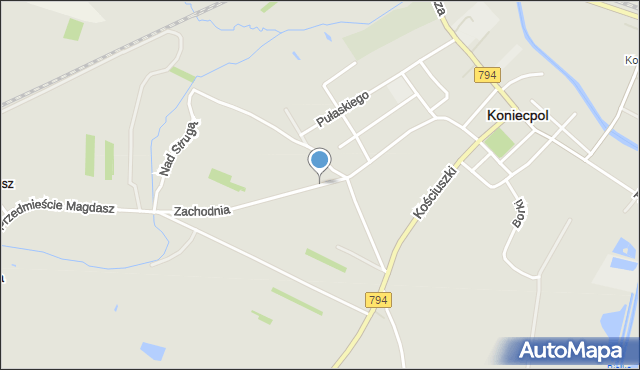 Koniecpol, Zachodnia, mapa Koniecpol