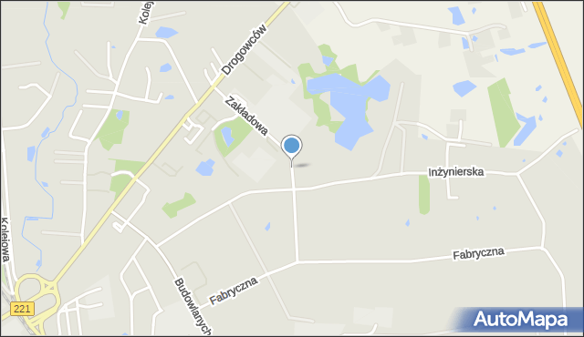 Kościerzyna, Zakładowa, mapa Kościerzyna