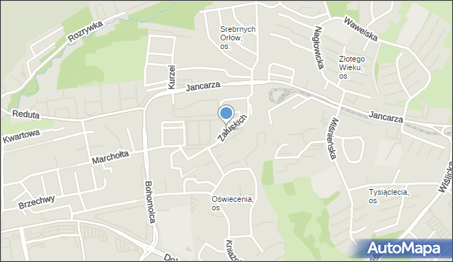 Kraków, Załuskich Andrzeja i Józefa, mapa Krakowa
