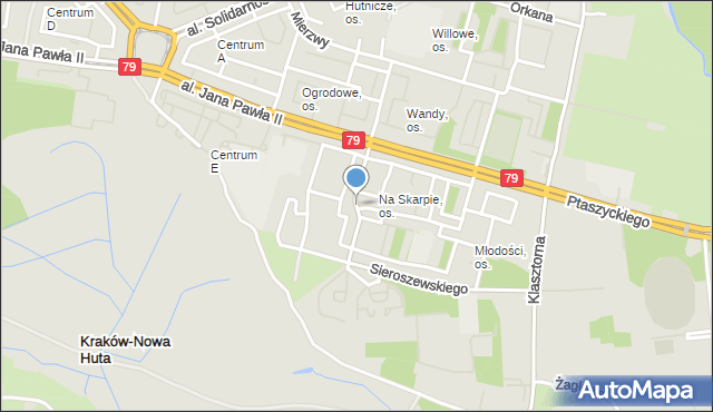 Kraków, Zachemskiego Jakuba, mapa Krakowa