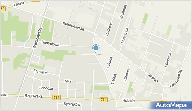 Ksawerów powiat pabianicki, Zaradzyńska, mapa Ksawerów powiat pabianicki