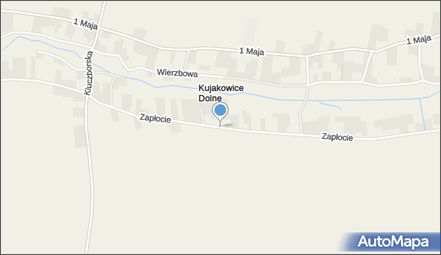 Kujakowice Dolne, Zapłocie, mapa Kujakowice Dolne