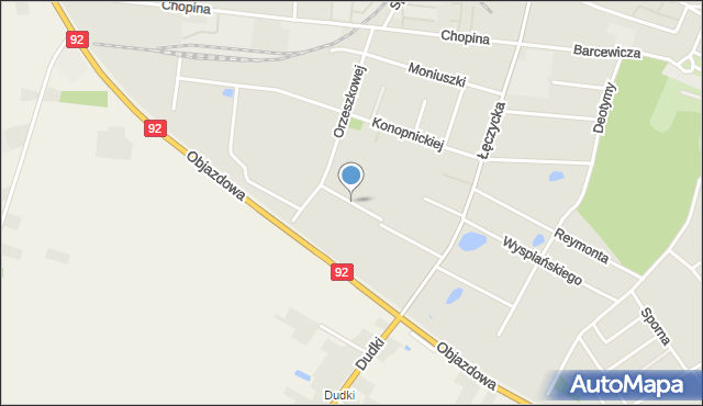 Kutno, Zapolskiej Gabrieli, mapa Kutno