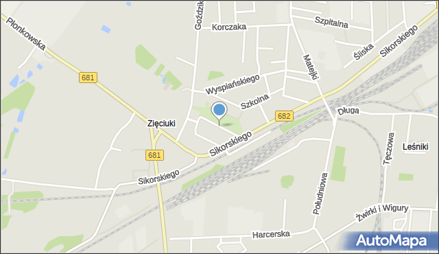 Łapy, Żabia, mapa Łapy