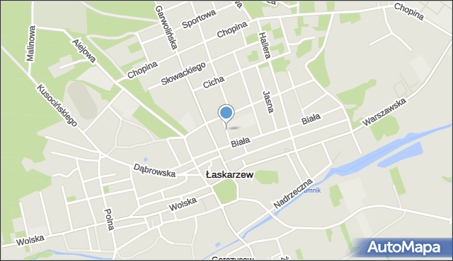Łaskarzew, Zagrodowa, mapa Łaskarzew