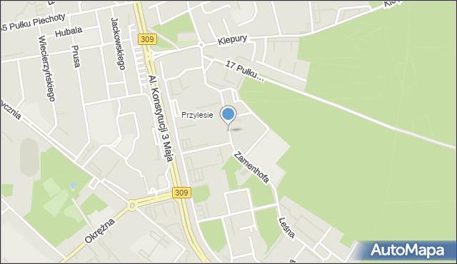 Leszno, Zamenhofa Ludwika, dr., mapa Leszno