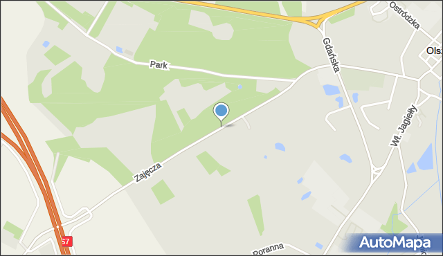 Lichtajny gmina Olsztynek, Zajęcza, mapa Lichtajny gmina Olsztynek