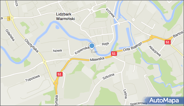 Lidzbark Warmiński, Zamkowa, mapa Lidzbark Warmiński