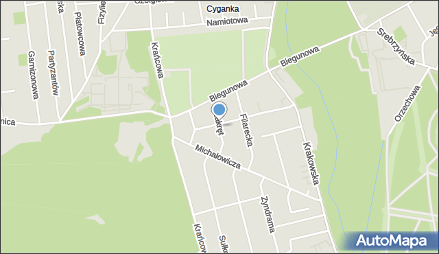 Łódź, Zakręt, mapa Łodzi