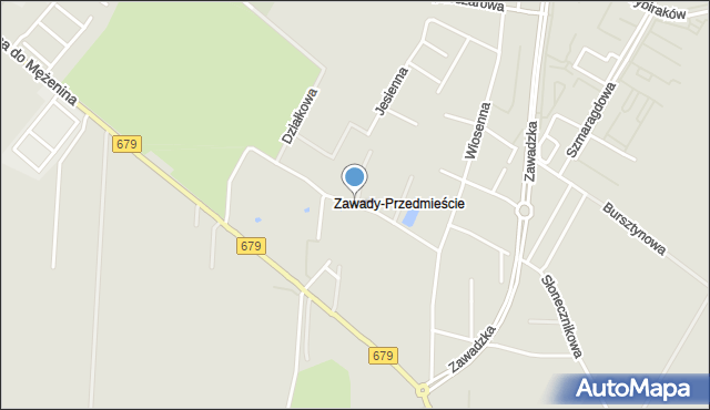 Łomża, Zawady Przedmieście, mapa Łomży