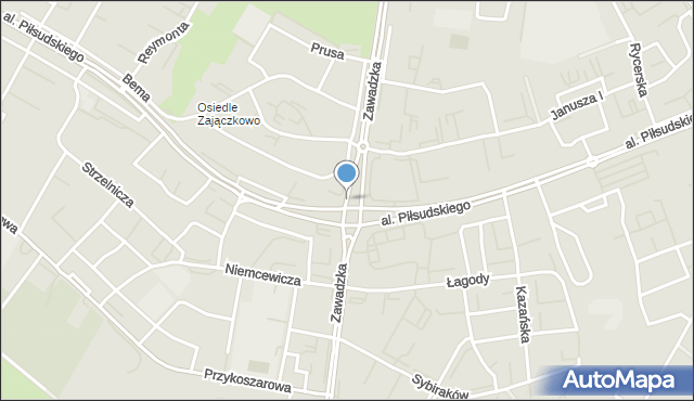 Łomża, Zawadzka, mapa Łomży