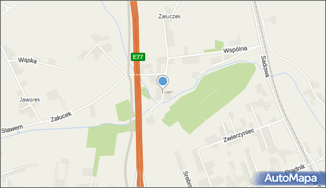 Łuczyce gmina Kocmyrzów-Luborzyca, Zaciszna, mapa Łuczyce gmina Kocmyrzów-Luborzyca