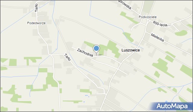 Luszowice gmina Radgoszcz, Zachodnia, mapa Luszowice gmina Radgoszcz