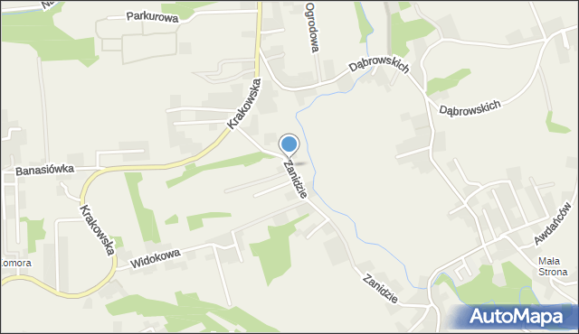 Michałowice powiat krakowski, Zanidzie, mapa Michałowice powiat krakowski