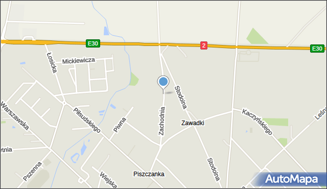 Międzyrzec Podlaski, Zachodnia, mapa Międzyrzec Podlaski