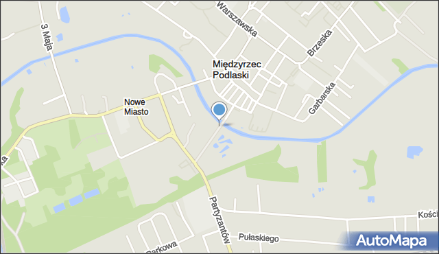 Międzyrzec Podlaski, Zamczysko, mapa Międzyrzec Podlaski
