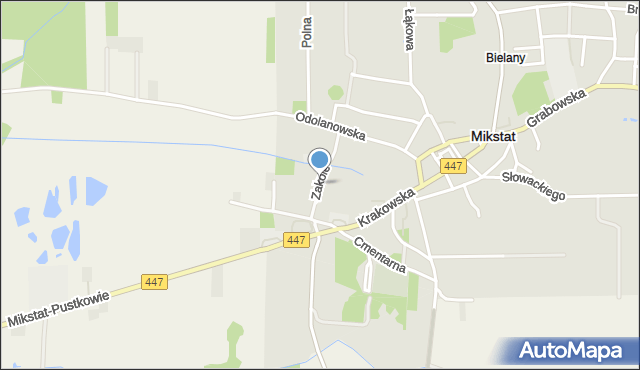 Mikstat, Zakole, mapa Mikstat