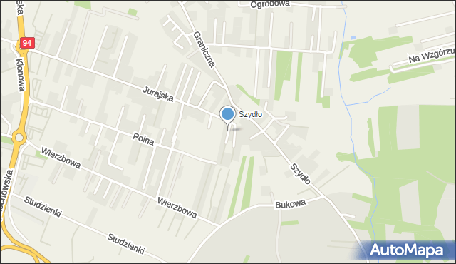 Modlnica, Zakątek, mapa Modlnica