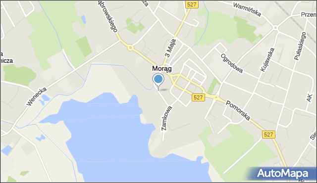 Morąg, Zawiszy, mapa Morąg