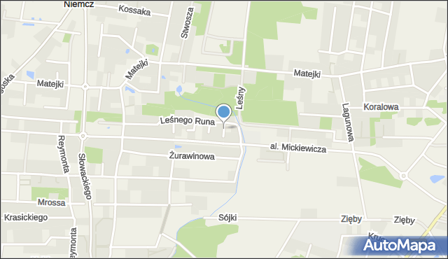 Niemcz, Zaułek Poziomkowy, mapa Niemcz