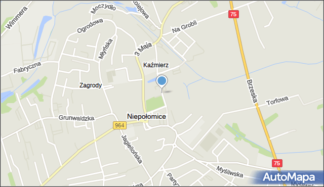 Niepołomice, Zamkowa, mapa Niepołomice