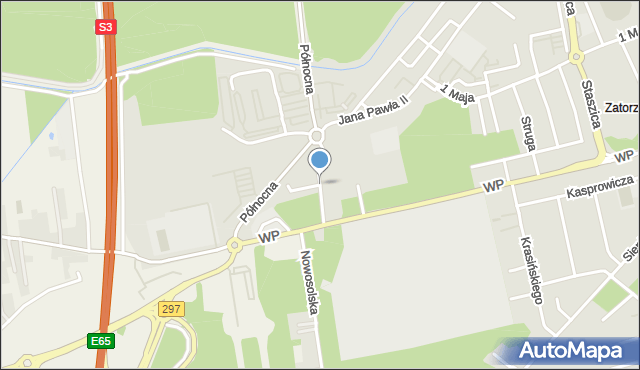 Nowa Sól, Zawadzkiego-Zośki Tadeusza, mapa Nowa Sól