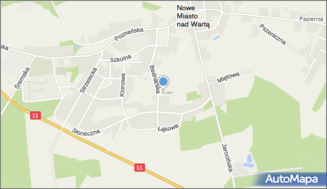 Nowe Miasto nad Wartą, Zaciszna, mapa Nowe Miasto nad Wartą