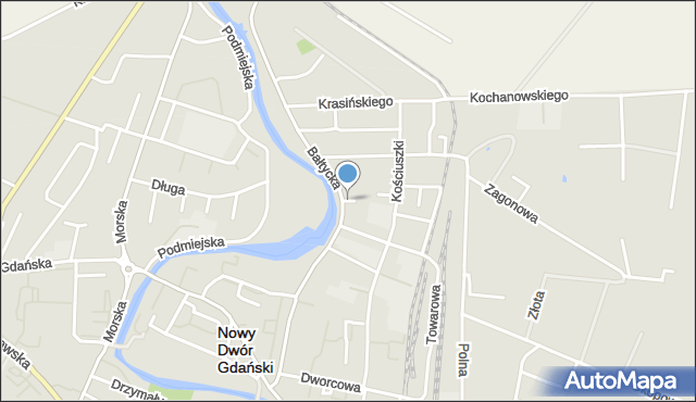 Nowy Dwór Gdański, Zaułek, mapa Nowy Dwór Gdański