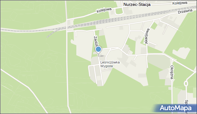 Nurzec-Stacja, Zaolzie, mapa Nurzec-Stacja