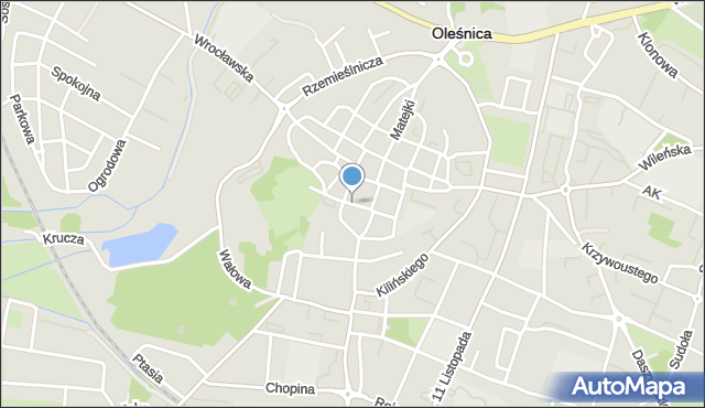 Oleśnica, Zamkowa, mapa Oleśnica