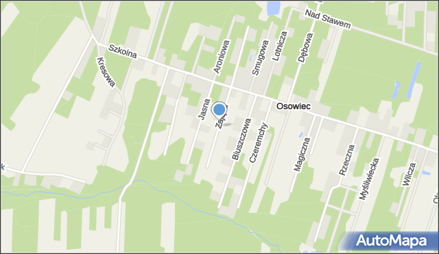 Osowiec gmina Żabia Wola, Zająca, mapa Osowiec gmina Żabia Wola