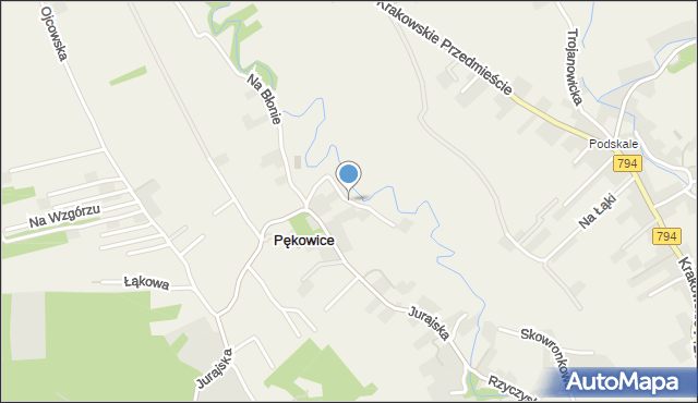 Pękowice, Zakole, mapa Pękowice