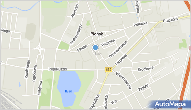 Płońsk, Zaułek, mapa Płońsk