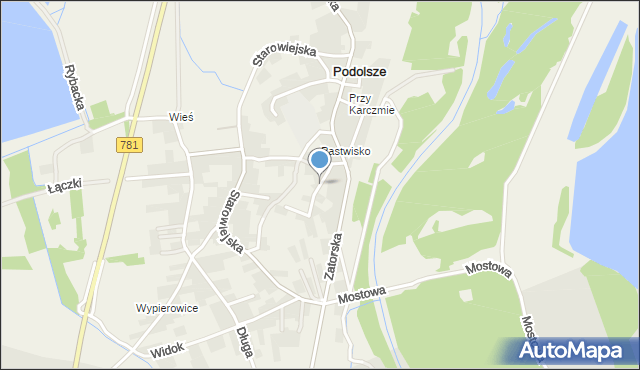 Podolsze, Zakątek, mapa Podolsze