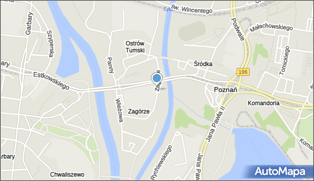 Poznań, Zagórze, mapa Poznania