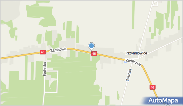 Przymiłowice, Zamkowa, mapa Przymiłowice