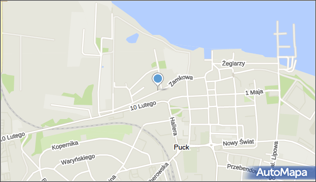 Puck, Zamkowa, mapa Puck