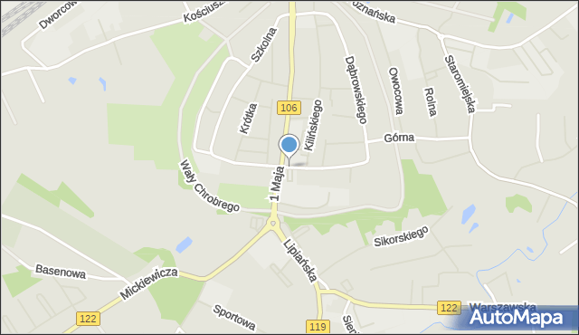 Pyrzyce, Zabytkowa, mapa Pyrzyce